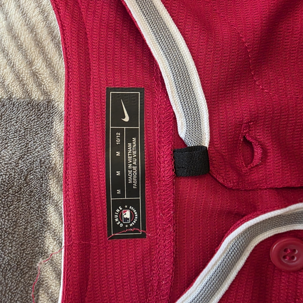 Nike Red Angels Baseball Jersey with White & Navy Trim - Picture 2 of 3
